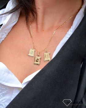 Złota zawieszka znak zodiaku bliźnięta ZA 5412J.Zawieszka jest wykonany ze złota próby 585.Zawieszka będzie pięknym prezentem dla bliskiej osoby spod znaku bliźniąt (3).JPG
